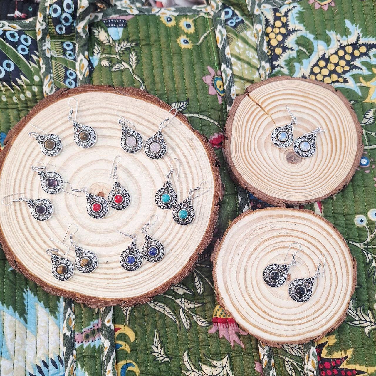 Hecho a mano - Wholesale Dangle Earrings - Round decorated silver-plated earring0