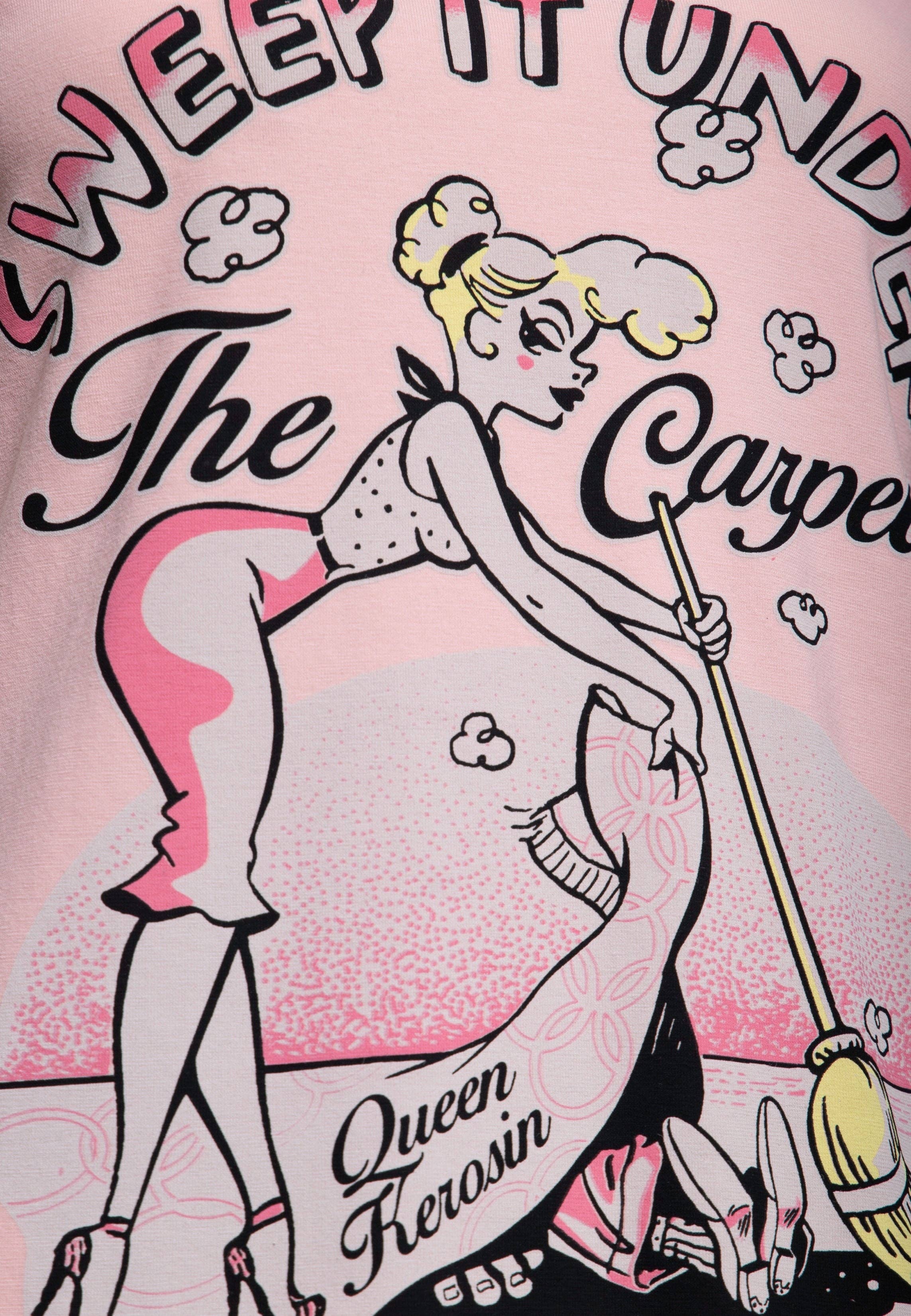 KING KEROSIN – Engroshandel T-shirt med print - Dame – T-shirt « Sweep it under the carpet » med humoristisk retrodesign4
