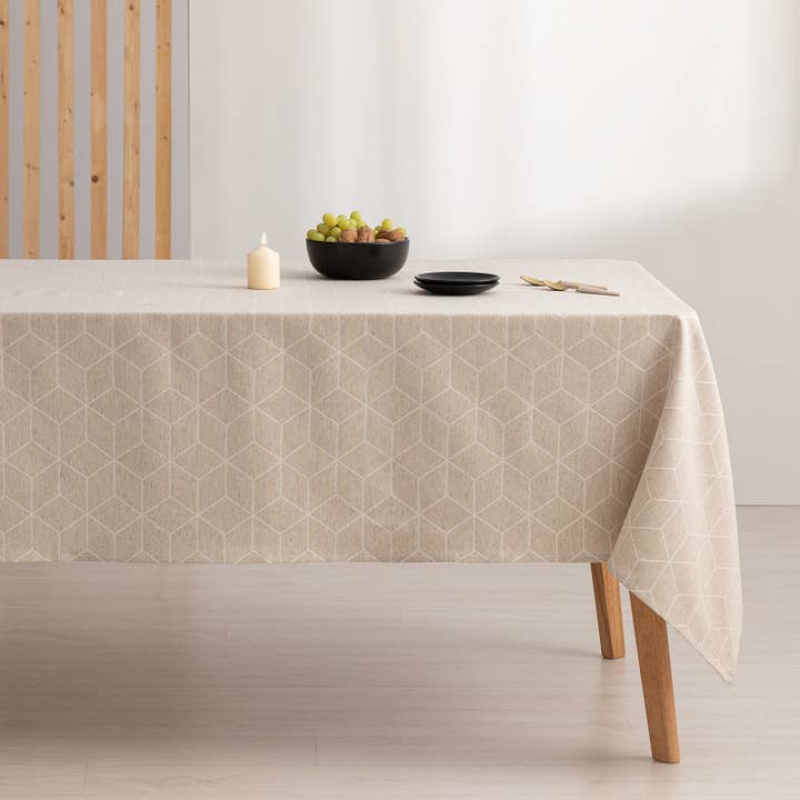 GAMUSI - Vendita all'ingrosso Tovaglie - Tovaglia impermeabile in cotone jacquard geometric LINE26