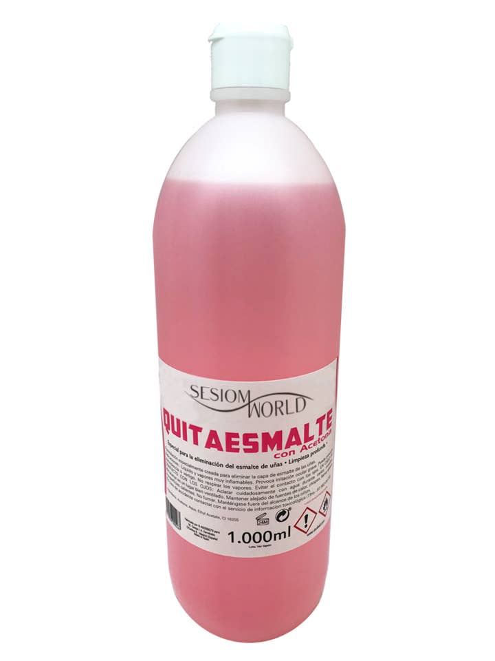 Professional nail polish remover with acetone 1 liter container for wholesale by sesioMWorld - M·O·I Professional