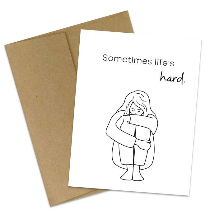 Thinking of you Card | Life is hard | Greeting Card for wholesale by Butterflies + Halos