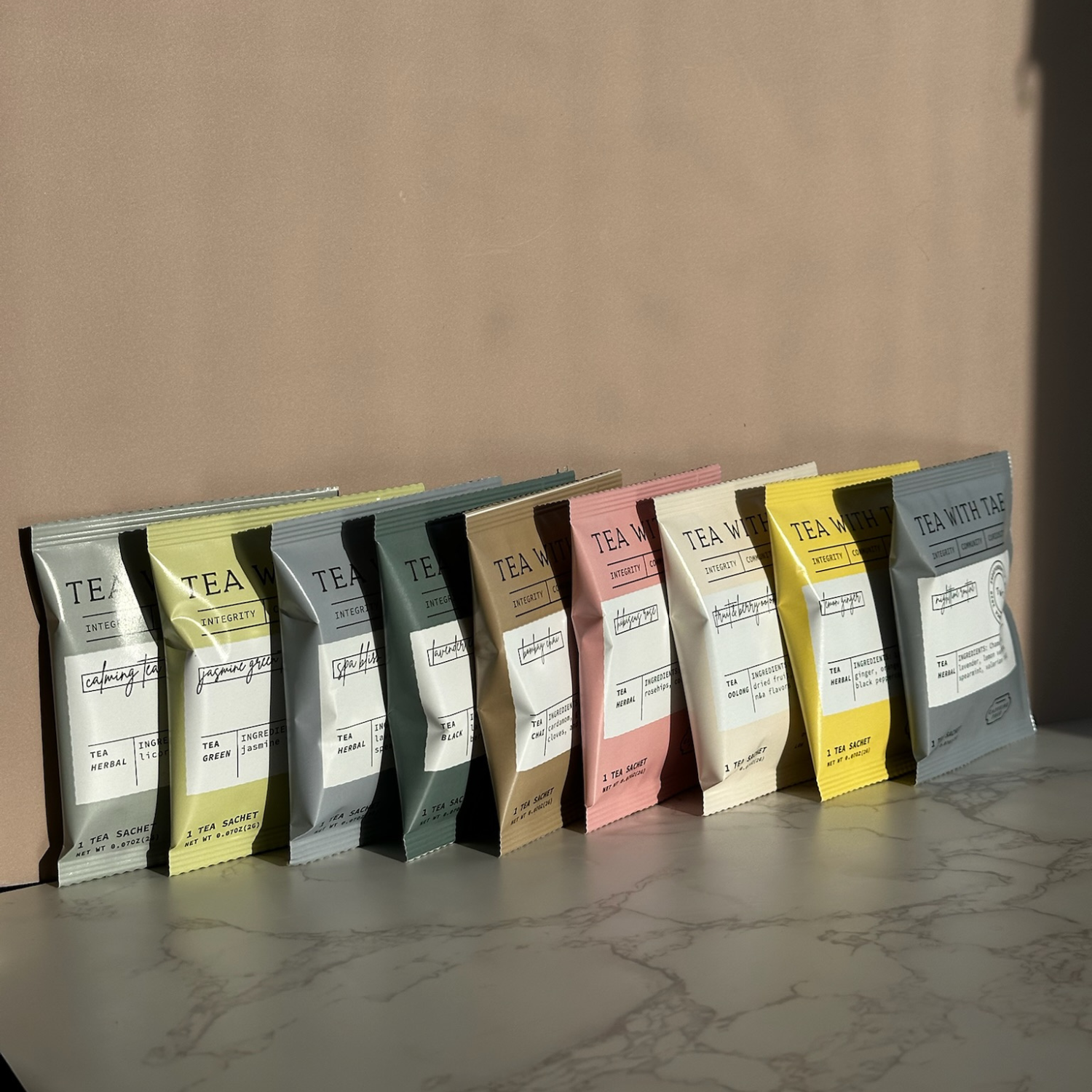 Tea with Tae - Vente Thés santé/détox - Thé aux herbes curcuma et gingembre - Sachet de thé individuel emballé3