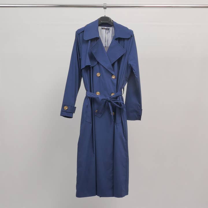 Cecile Wang - Wholesale Trench Coat - Women's - Double-breasted trench coat with belt TDM81624