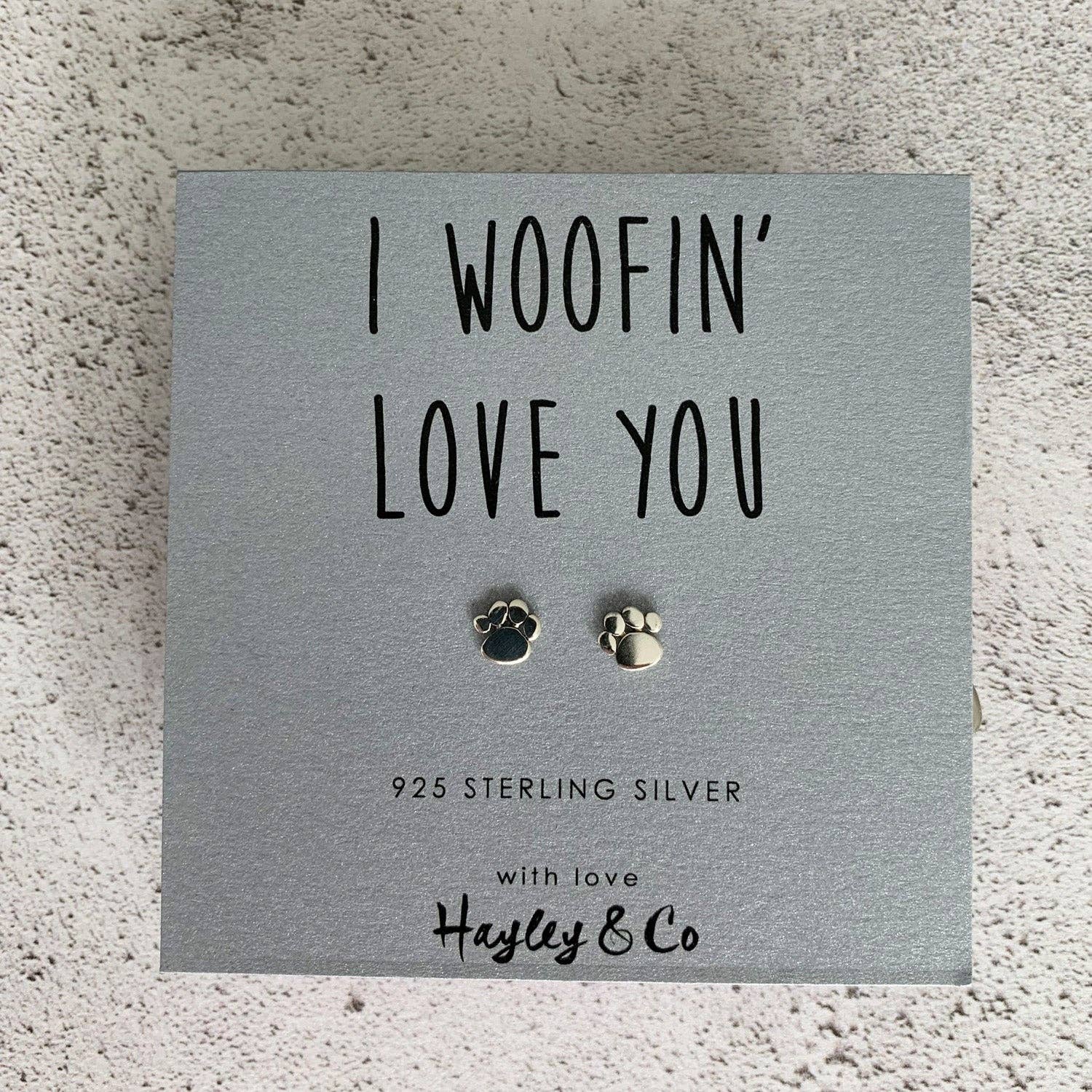 Hayley & Co – wholesale Stud/post earrings – Dog Paw Sterling Silver Earrings3
