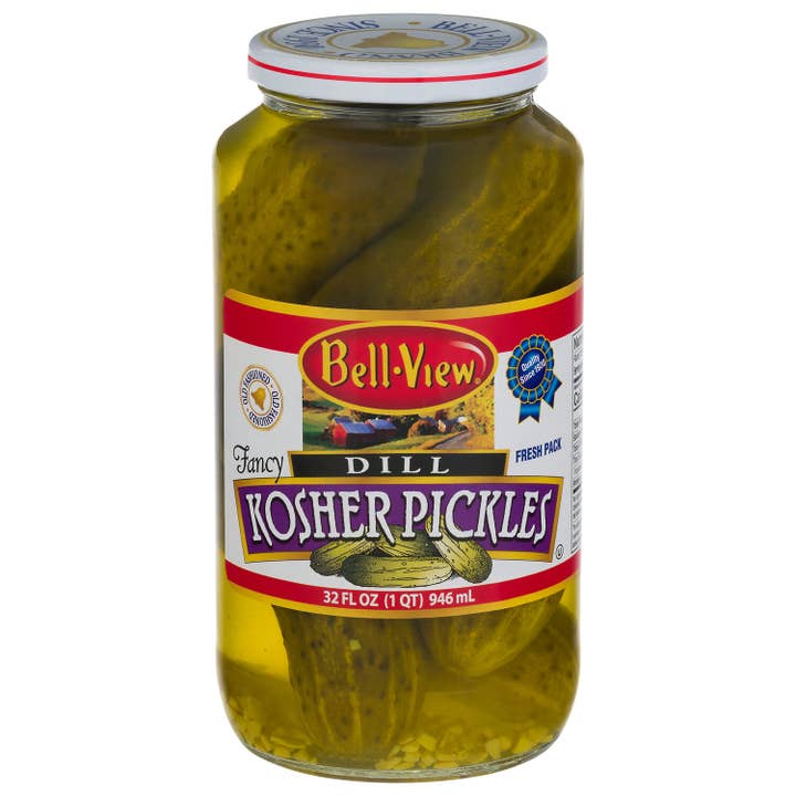 Fresh Pack Dill Kosher Pickles 6/32oz. voor wholesale door Bell-View Brand Foods