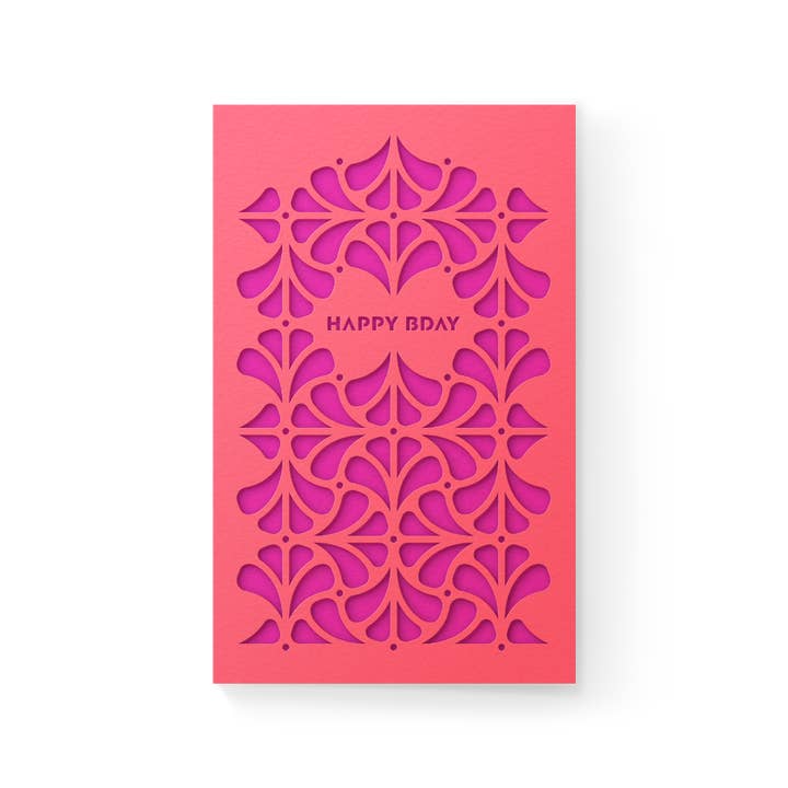 Happy Bday Garden Mini Layered Card for wholesale by Dear Beni