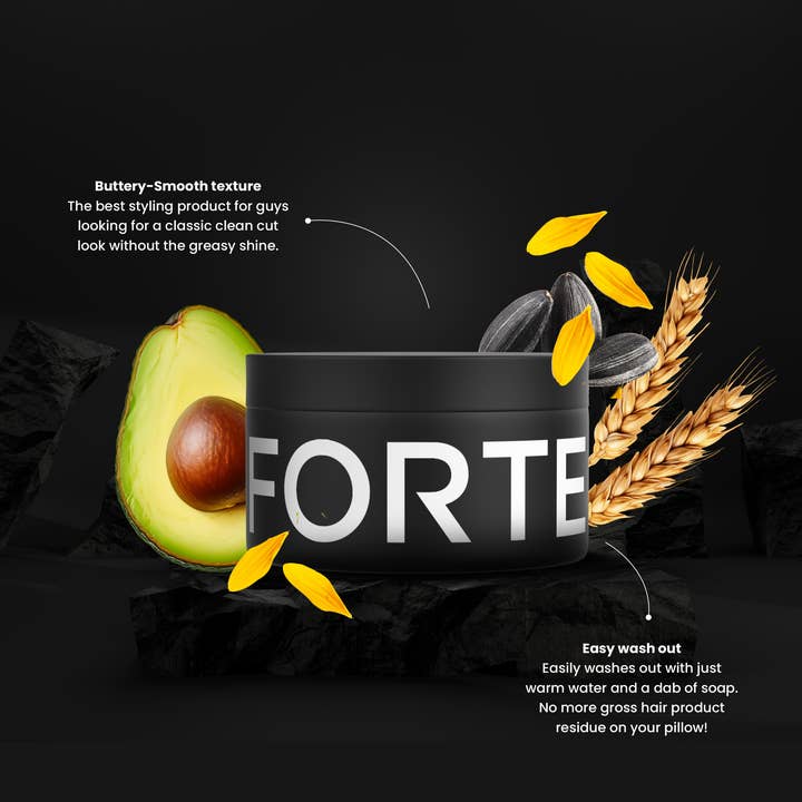 Forte Series, Inc. – wholesale Hårgel/-mousse – Pomade - medium stadga, naturlig finish och vattenbaserad - 85 g1