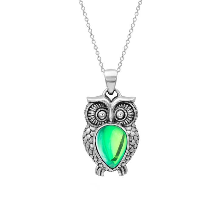 LeightWorks – wholesale Hänge-/berlockhalsband – Uggla hänge Sterling Silver Crystal smycken halsband