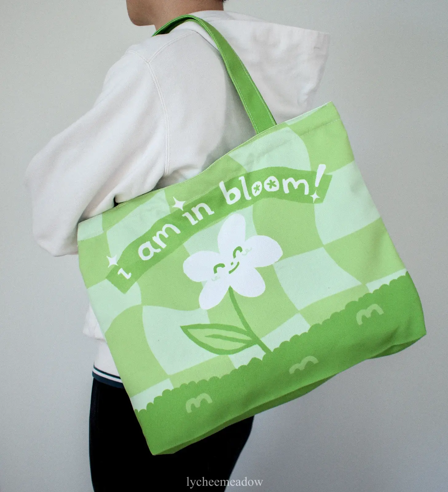 Lycheemeadow - Wholesale Tote Bag - Women's - I Am In Bloom Cloth Totebag w/ Inner Zipper Pouch6