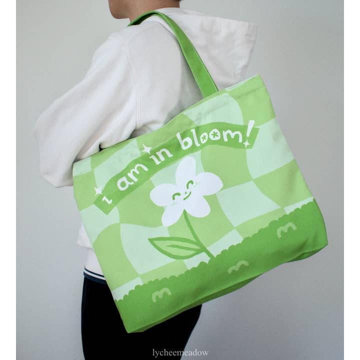 Lycheemeadow - Wholesale Tote Bag - Women's - I Am In Bloom Cloth Totebag w/ Inner Zipper Pouch6