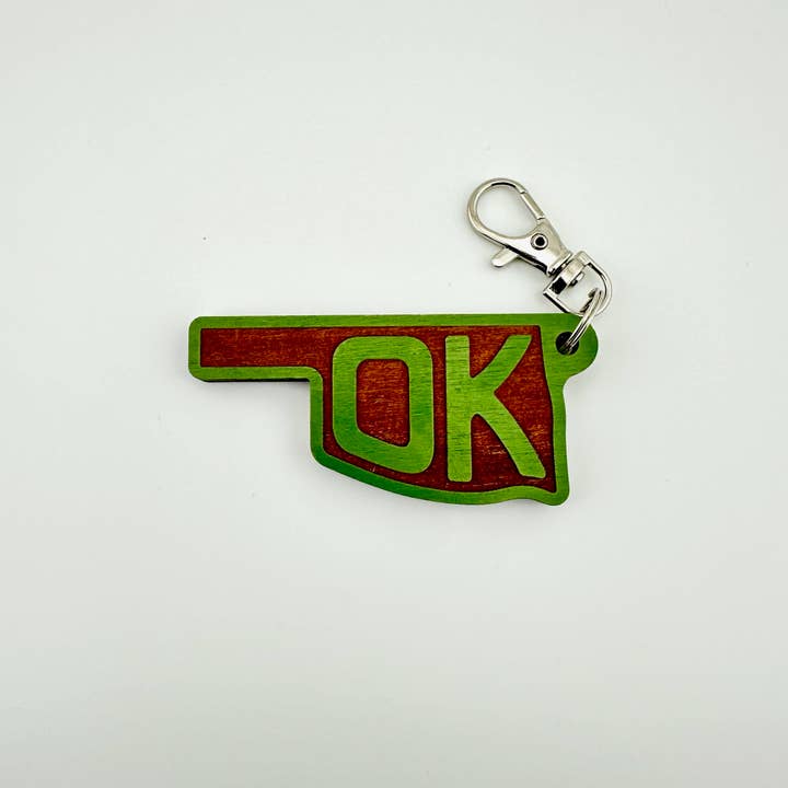 Stone Lion Engraving - Wholesale Keychain - Unisex - Oklahoma Wooden Keychains – Dusty Colors - Pack of 126