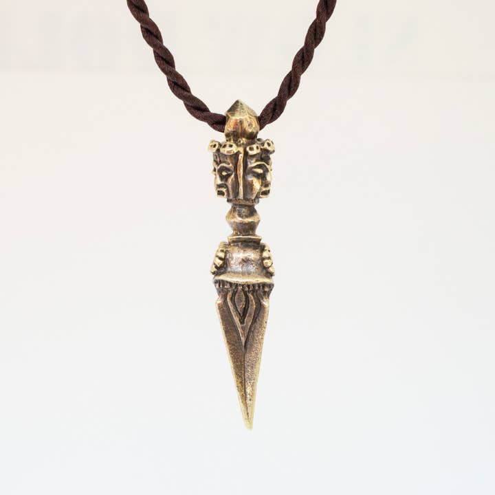 Artschatz LLC - Wholesale Pendant/Charm Necklace - Kila Phurba Dagger with Three Buddha Heads Brass Pendant Necklace6