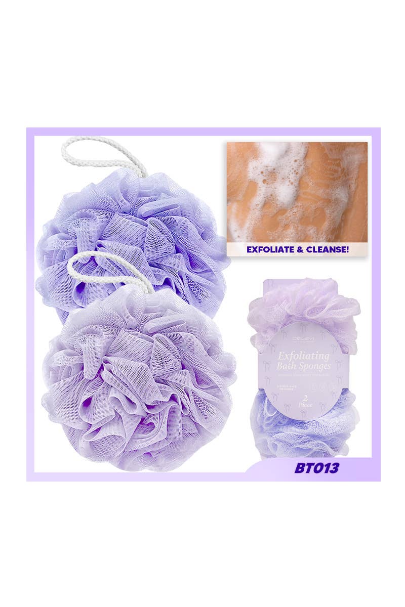 PINEAPPLE Beauty - Wholesale Bath pouf/sponge - Celavi BT013 2pc Exfoliating Bath Sponges - 12