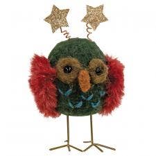 Bright Ideas - Vente Lots de décorations - Ornement en laine feutrée Chouette esprit de Noël, 2 asstd.2