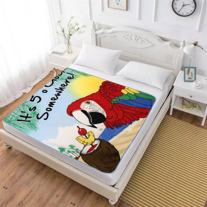 Flags Importer - Wholesale Throw blanket - It's 5 O'Clock Somewhere 50x60in Blanket Polar Fleece4