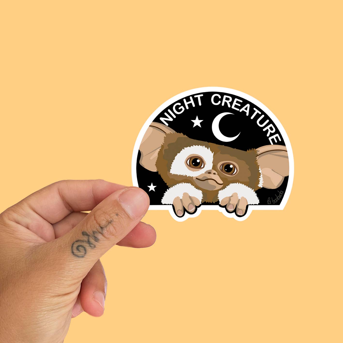 La Barbuda - No U.S. custom fees - Venta al por mayor Pegatina - Pegatina de vinilo troquelada de criatura nocturna de fan art de Gremlin