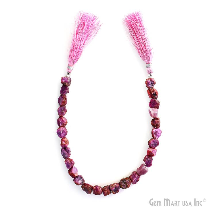 GemMartUSA - Wholesale Beads - Ruby Rough Free Form Beads, 9Inch Gemstone Strand, 7x5mm