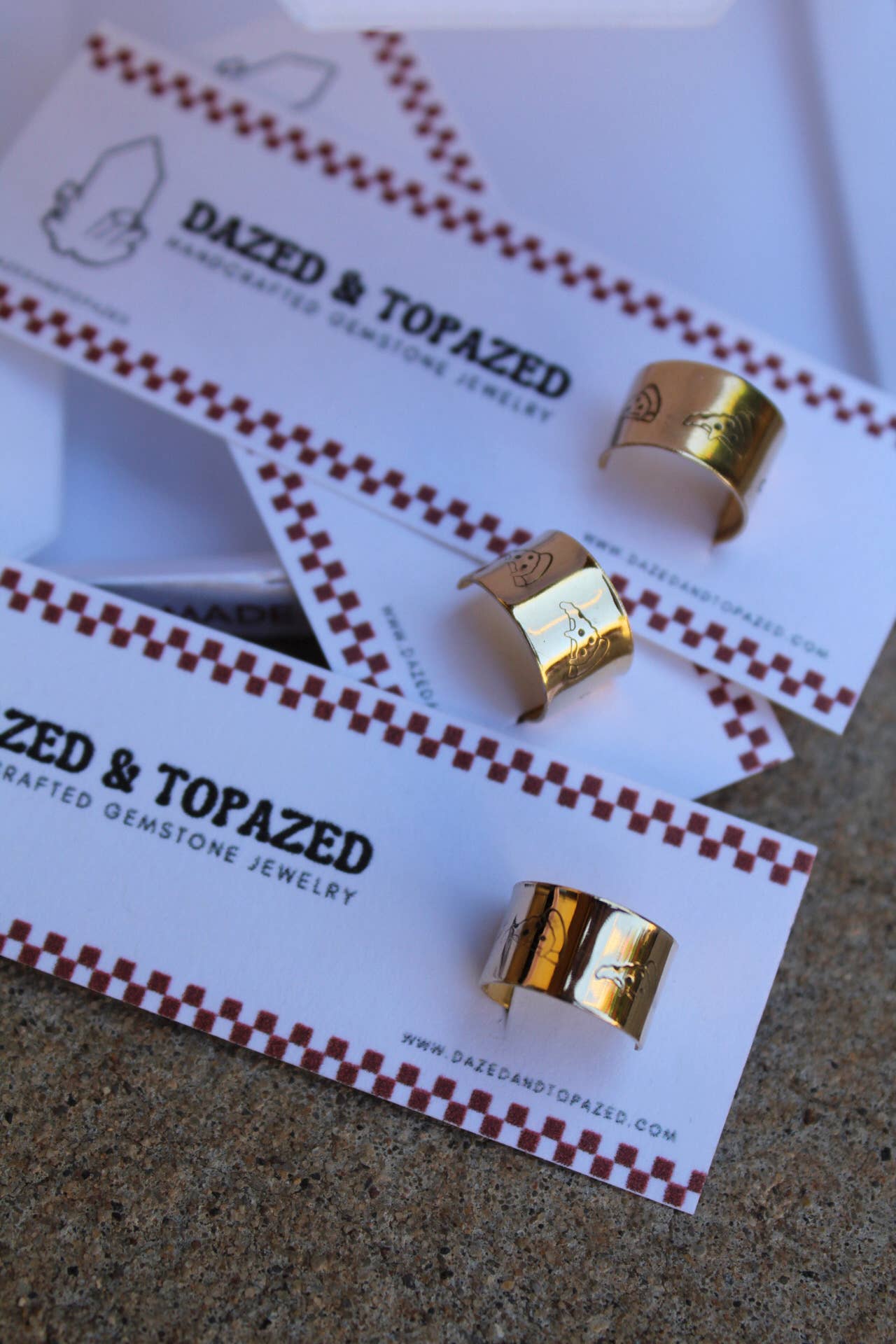 Dazed and Topazed - Wholesale Cuff/Wrap Earrings - Dazed Stamped Brass Ear Cuffs3