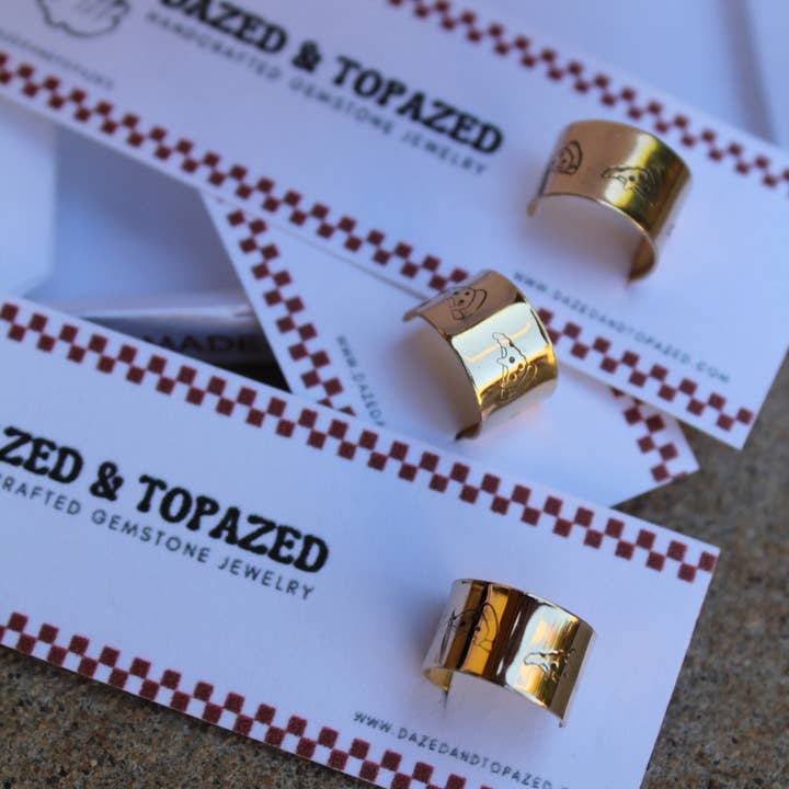 Dazed and Topazed - Wholesale Cuff/Wrap Earrings - Dazed Stamped Brass Ear Cuffs3