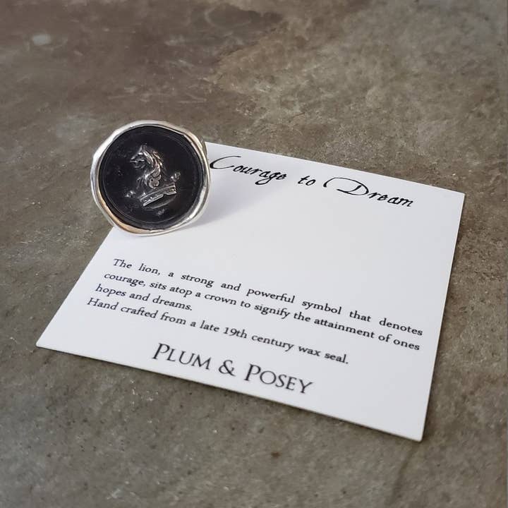 Plum and Posey – Engroshandel Signetring – Mod til drøm voks Seal Ring - løve smykker2