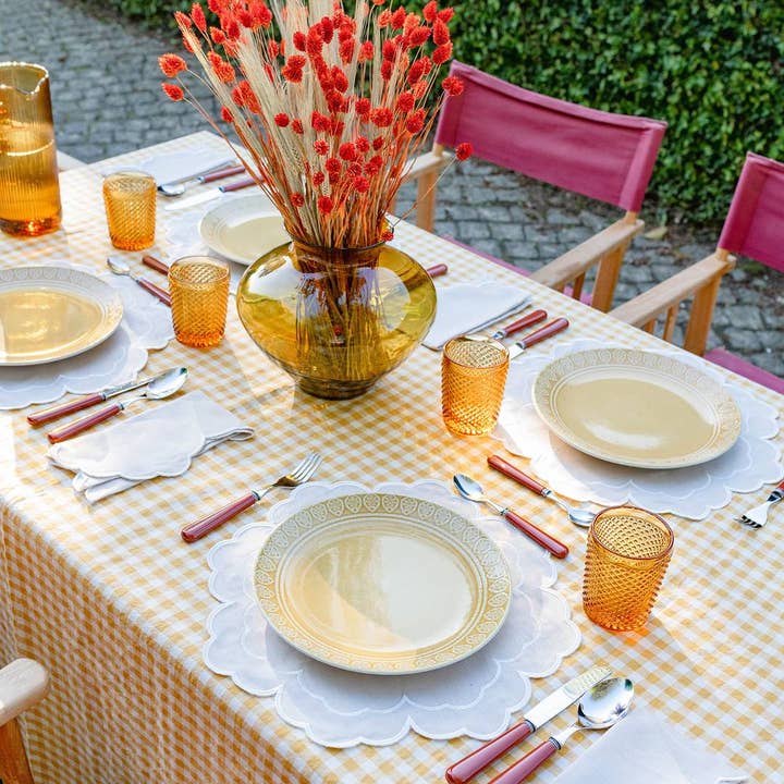 Mariaida Home - Wholesale Dinner Plate - Single Iris, Beige with White3