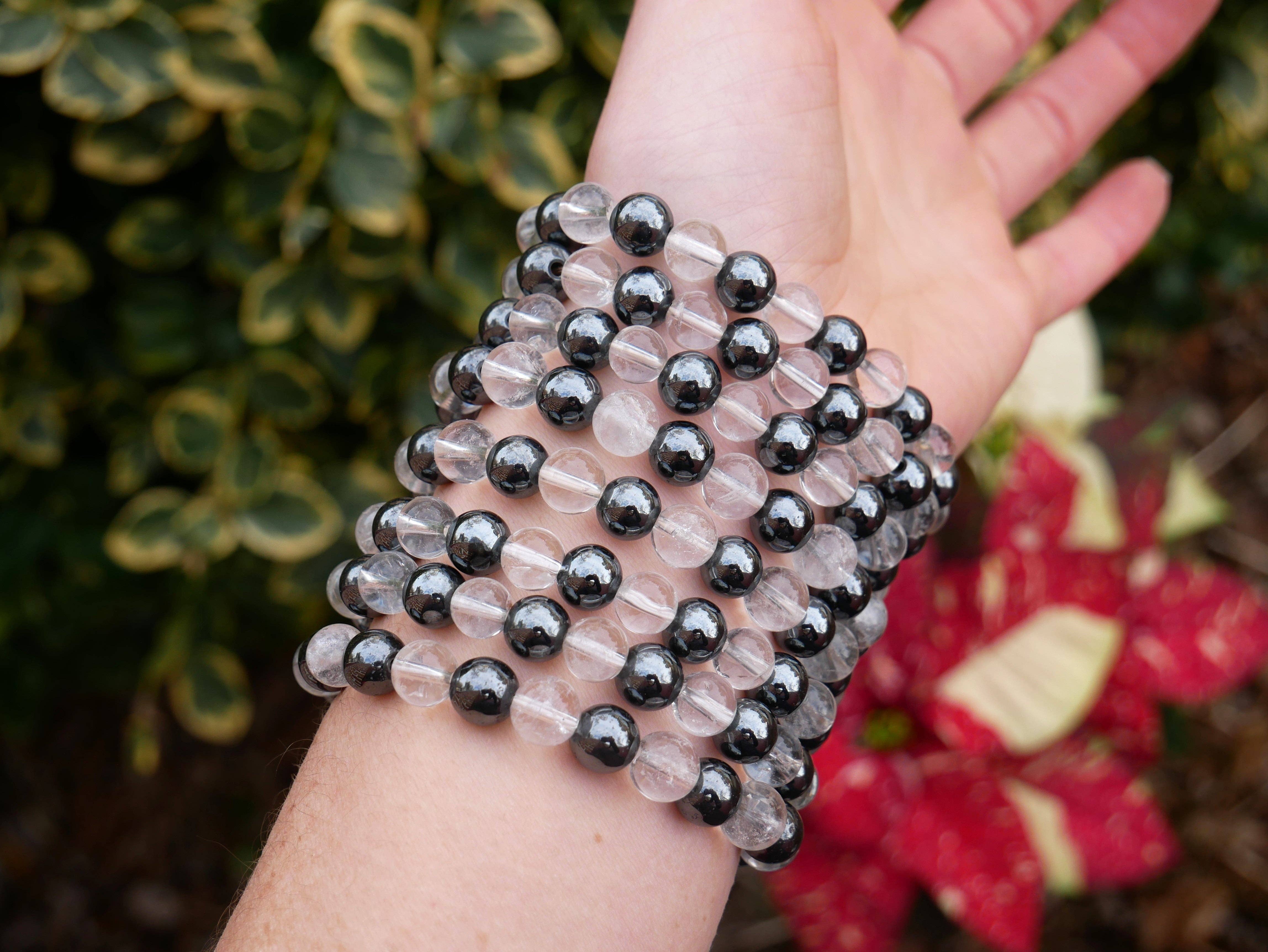 The Healing Sanctuary - Wholesale Beaded Bracelet - Hematite Quartz Mix Beaded Bracelet 8mm1