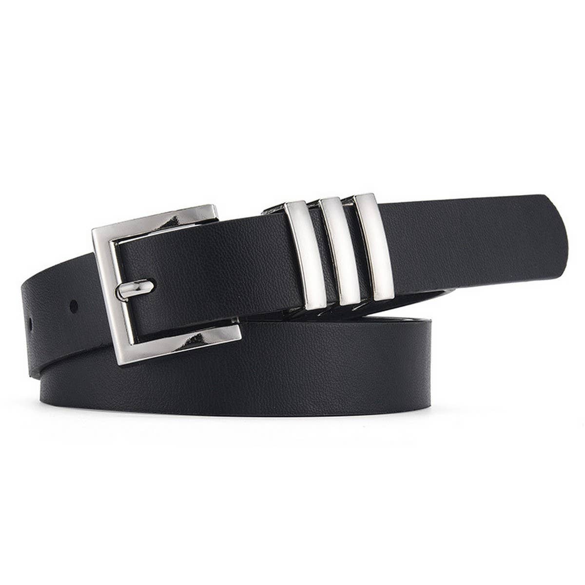 ACCITY - Wholesale Belt - Women's - MATTE KOREAN-STYLE METAL SQUARE BUCKLE BELT_CWASC058010