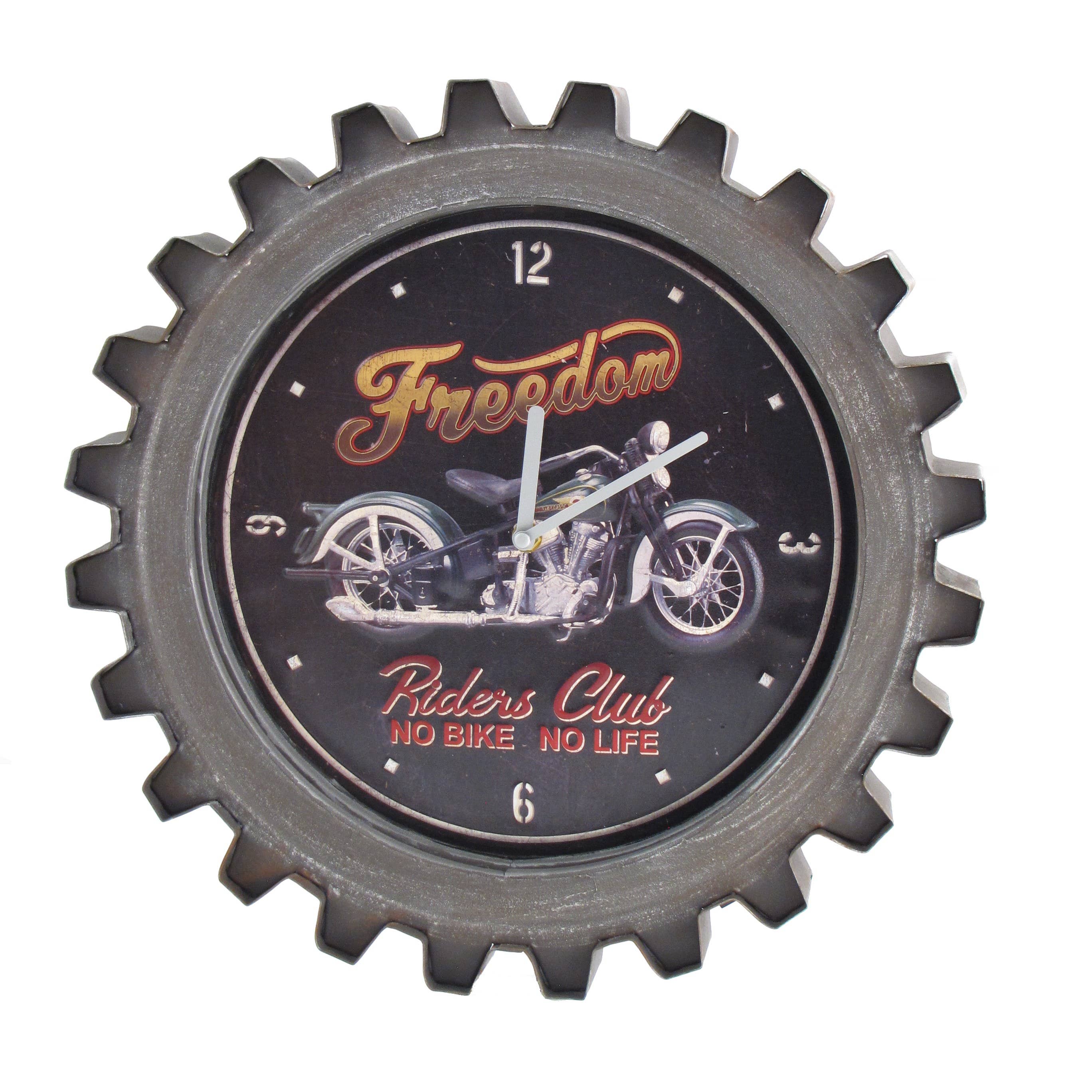 Zaer Ltd. International - Vente Horloges murales - Horloges de moto en forme d'engrenage de style vintage - 6 styles Asst3