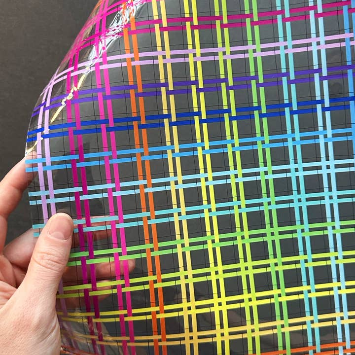 Sassafras Lane Designs - Wholesale Craft Supplies - Rainbow Plaid Clear TPU Vinyl0