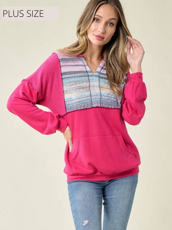 LMT3466 PL-PLUS SIZE Must Love It Hoodie/top voor wholesale door lovely melody