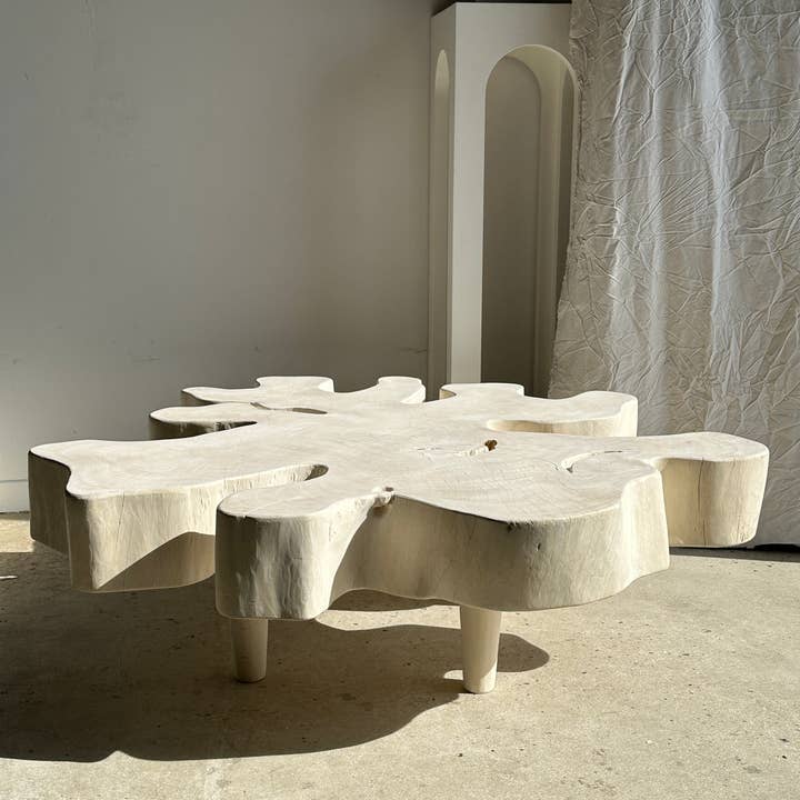Office Objets - Wholesale Coffee Table - Very large coffee table in bleached mango wood with organic top D:140cm16