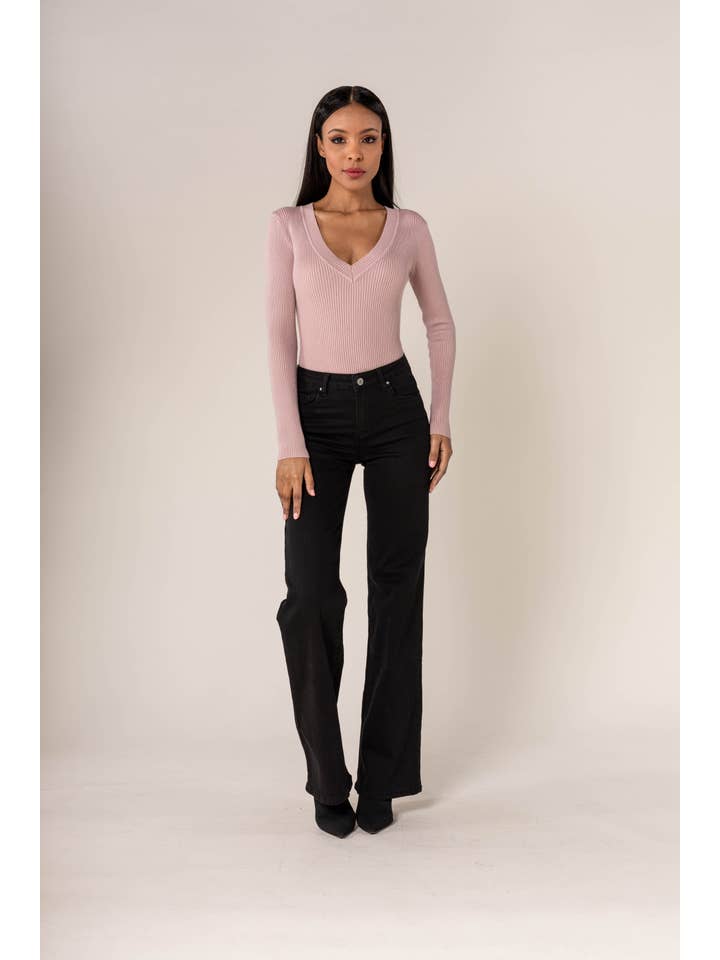 Nina Carter - Wholesale Jeans - Dames - TALL P211 wijd uitlopende jeans met hoge taille4