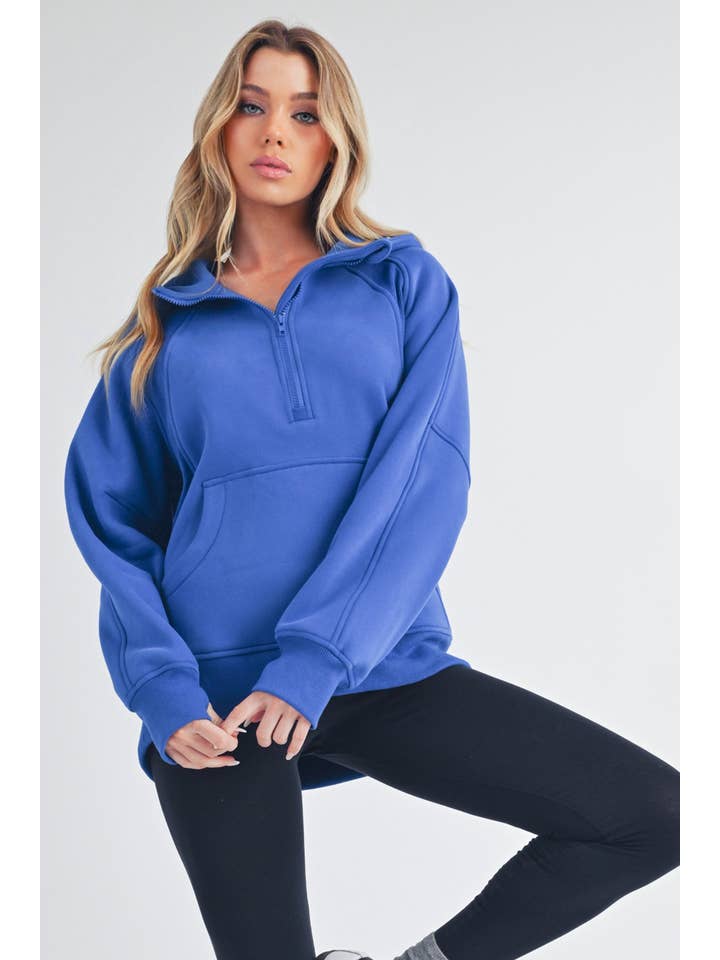 AEMI + CO - Venta al por mayor Sudadera con capucha - Mujer - Sudadera con media cremallera larga 990DK Drea11