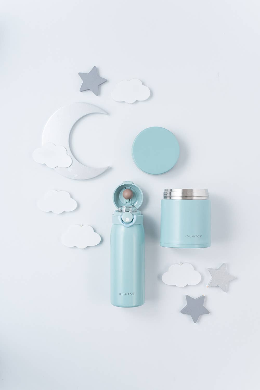 Olmitos S.A – wholesale Lunchlåda - Barn – Olmitos blå termosset med flaska och matburk6