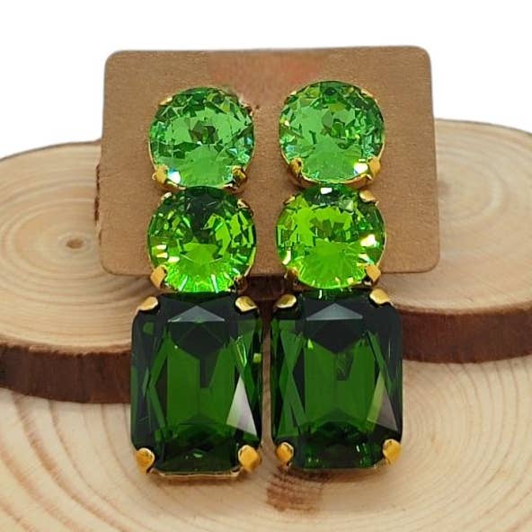 Earrings Double Combo - Peridot/Olivine/Fern Green para venta al por mayor de QUÉ MÁS JEWELS