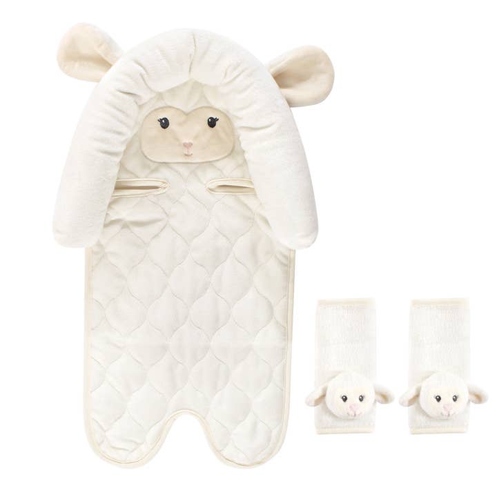 Hudson Baby Car Seat Insert and Strap Covers, Lamb for wholesale by BabyVision