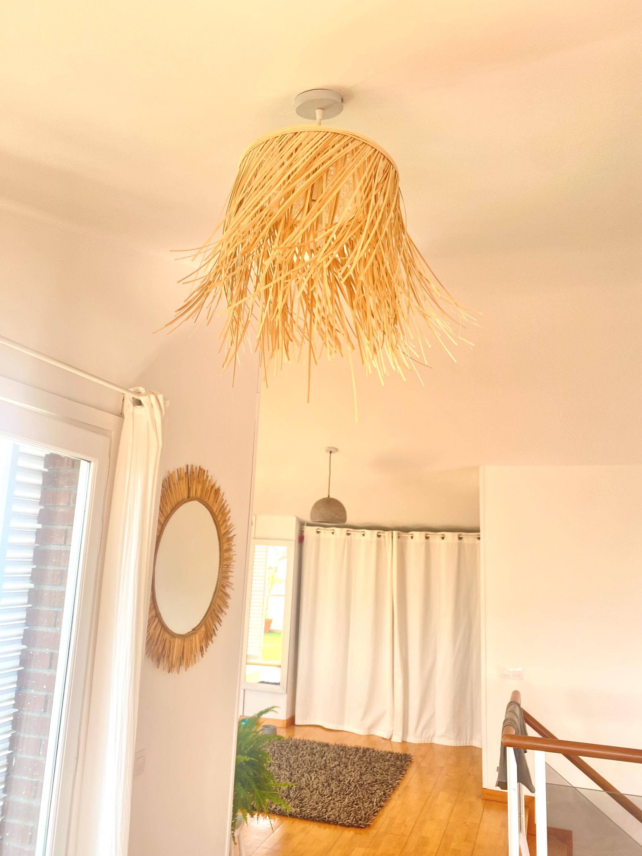 Geometrik Design - Wholesale Wall Stone - Natural Fiber Rattan Ceiling Lamp5