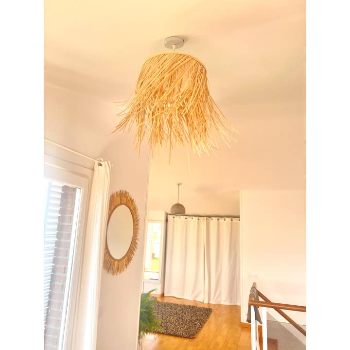 Geometrik Design - Wholesale Wall Stone - Natural Fiber Rattan Ceiling Lamp5