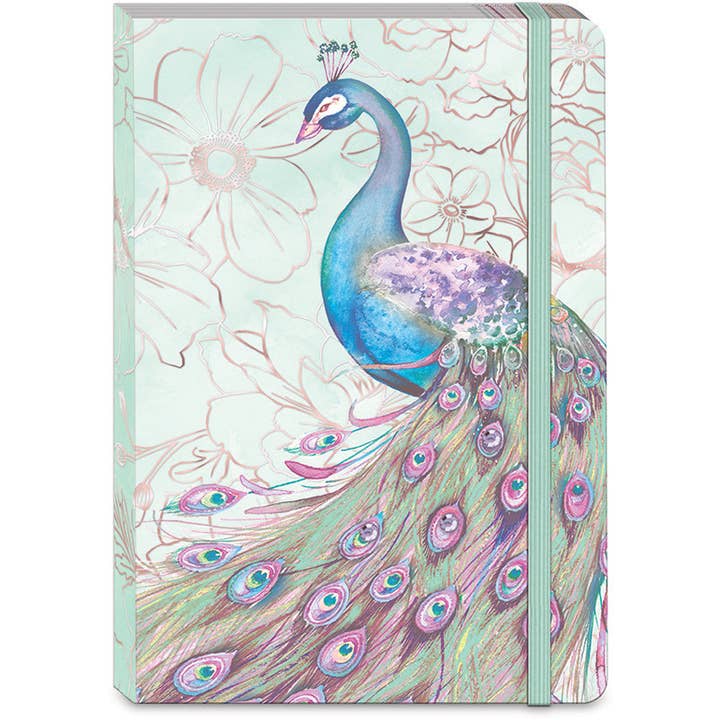 Punch Studio Soft Cover Bungee Journal -MINT PEACOCK for wholesale by Punch Studio