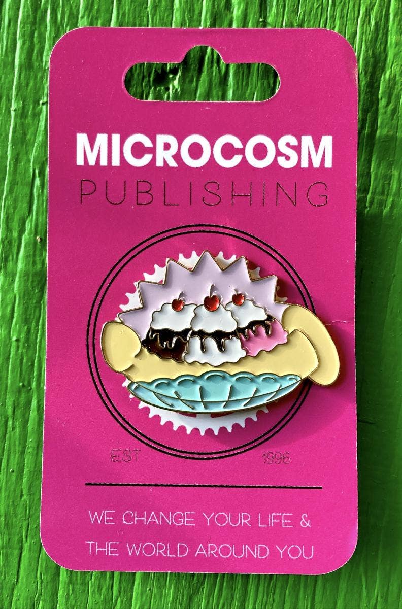 Microcosm Publishing & Distribution - Wholesale Lapel Pin/Button - Banana Split Dildo Enamel Pin2
