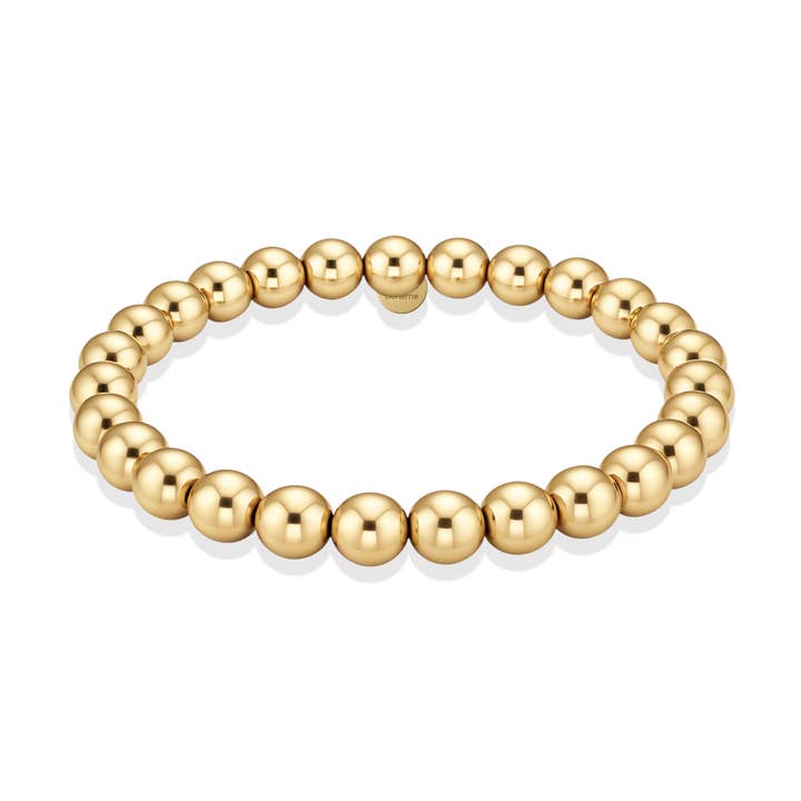 bara boheme - Vente Bracelet de perles - Bracelet à Perles Plaqué Or Classique 7MM0