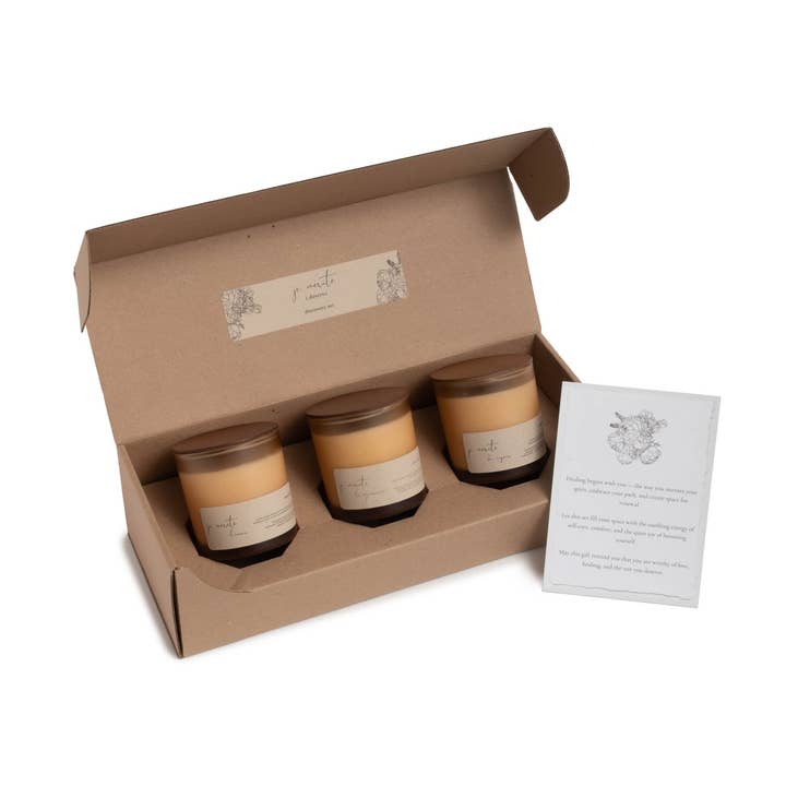 aromatherapy discovery trios for wholesale by je mérite, i deserve