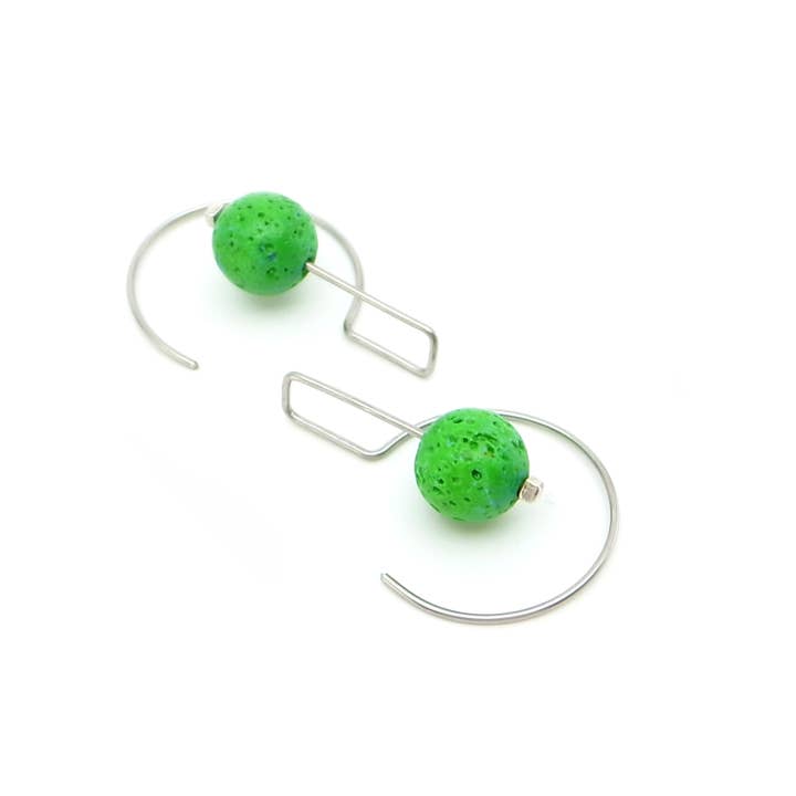 Pendientes Labyrinth MINI Circular con cuentas de lava para venta al por mayor de DeeLyn :: Design