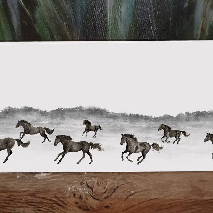 Horses, greetings card for wholesale by Field and Fur Gifts