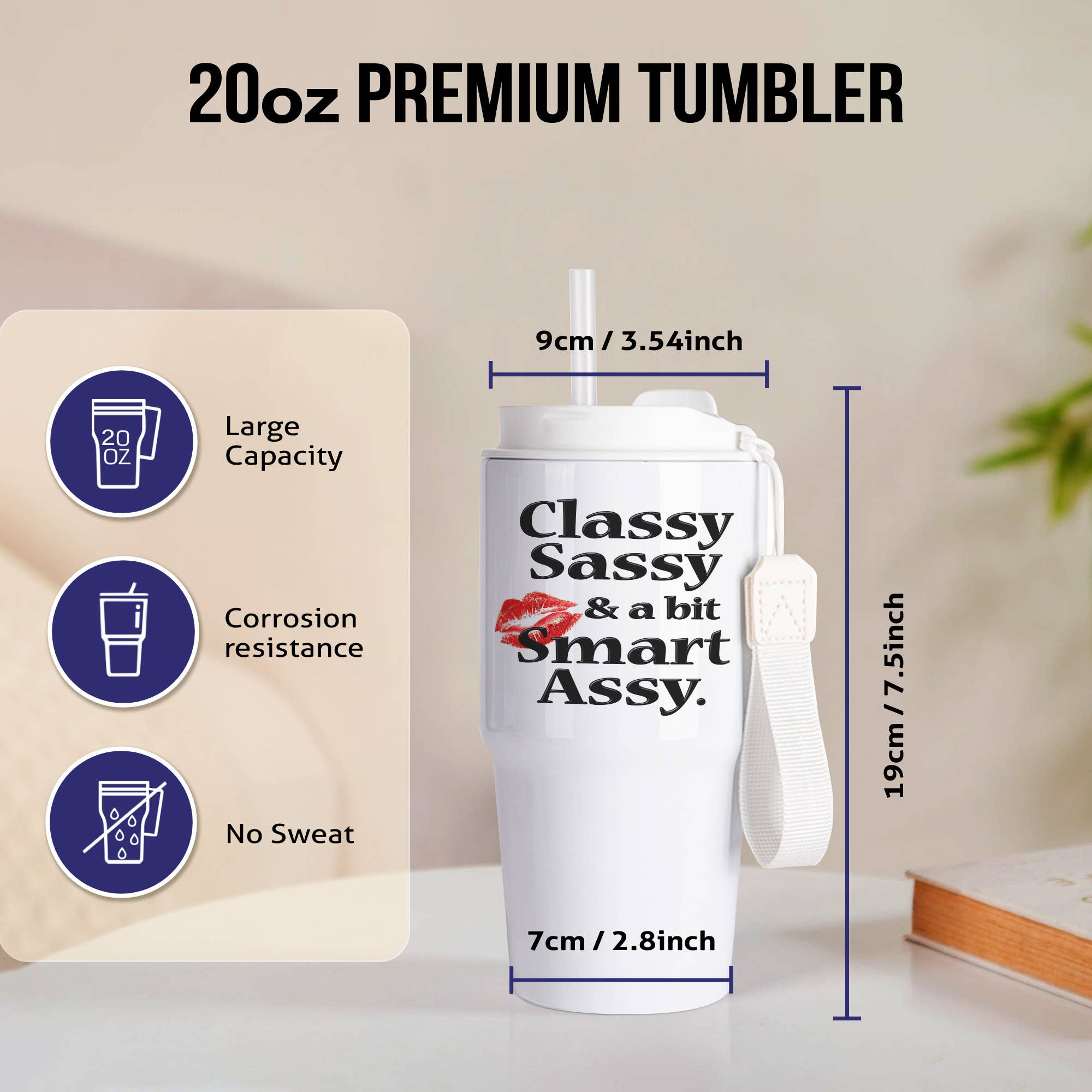 3dRose - Wholesale Insulated Mug/Tumbler - 3dRose, Classy sassy and a bit smart assy, Tumbler1