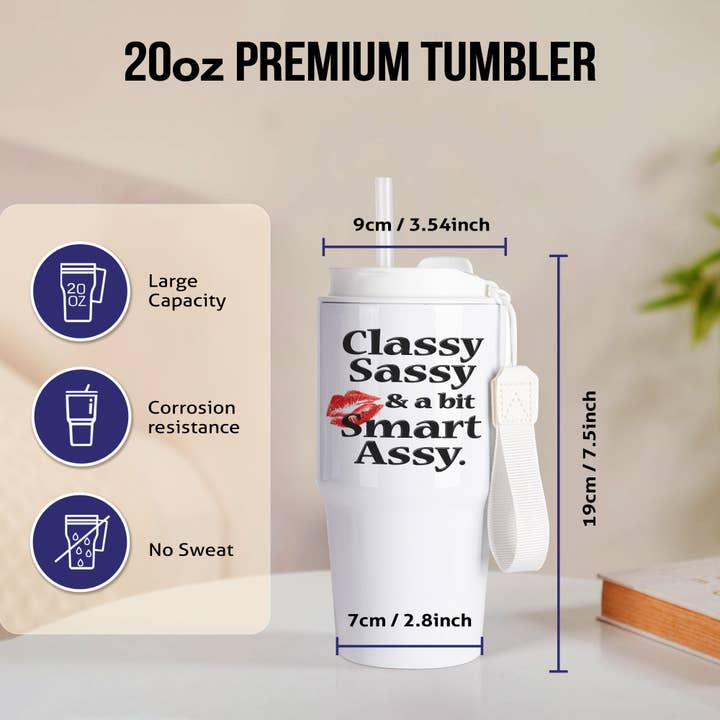 3dRose - Wholesale Insulated Mug/Tumbler - 3dRose, Classy sassy and a bit smart assy, Tumbler1