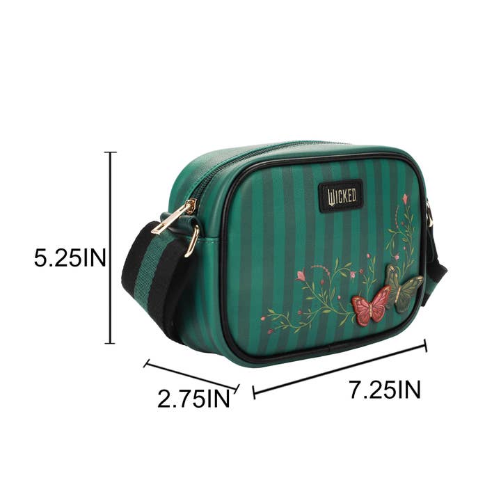 Bioworld Merchandising - Wholesale Crossbody Bag - Women's - Universal Wicked: Part One Crossbody Bag with Emerald Detailing and Adjustable Strap2