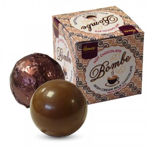 Hames Chocolates – wholesale Hot cocoa mix/kit – Milk Hot Chocolate Bombe with Irish Cream Flavouring0