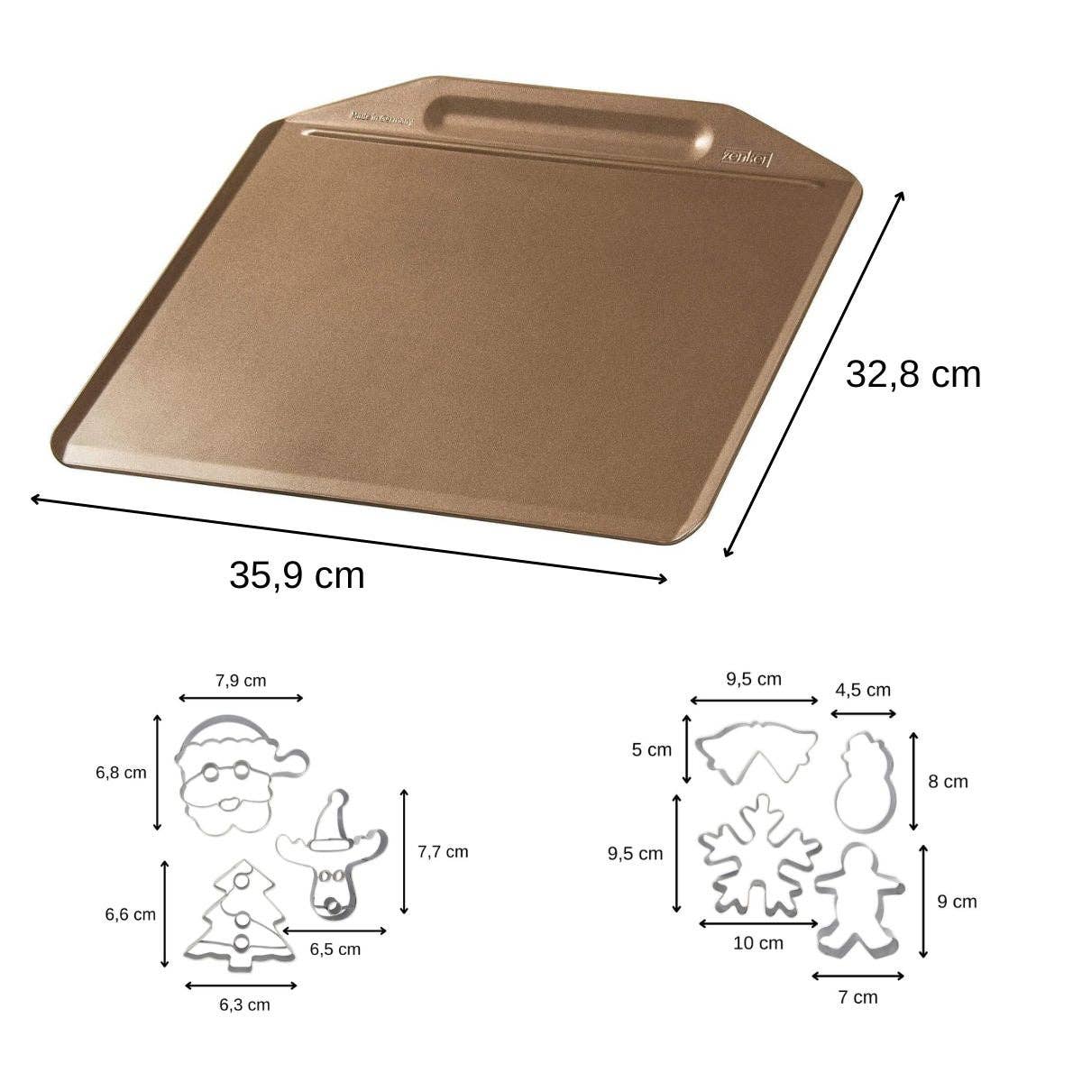 Zenker – Tapete de forno por atacado – Tabuleiro de forno sem bordas e 7 cortadores de biscoito de Natal Zenker Natal2