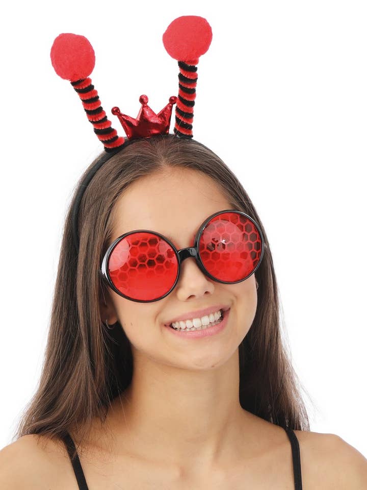 Set coccinella - occhiali e cerchietto - adulto per la vendita all'ingrosso da parte di P'tit Clown